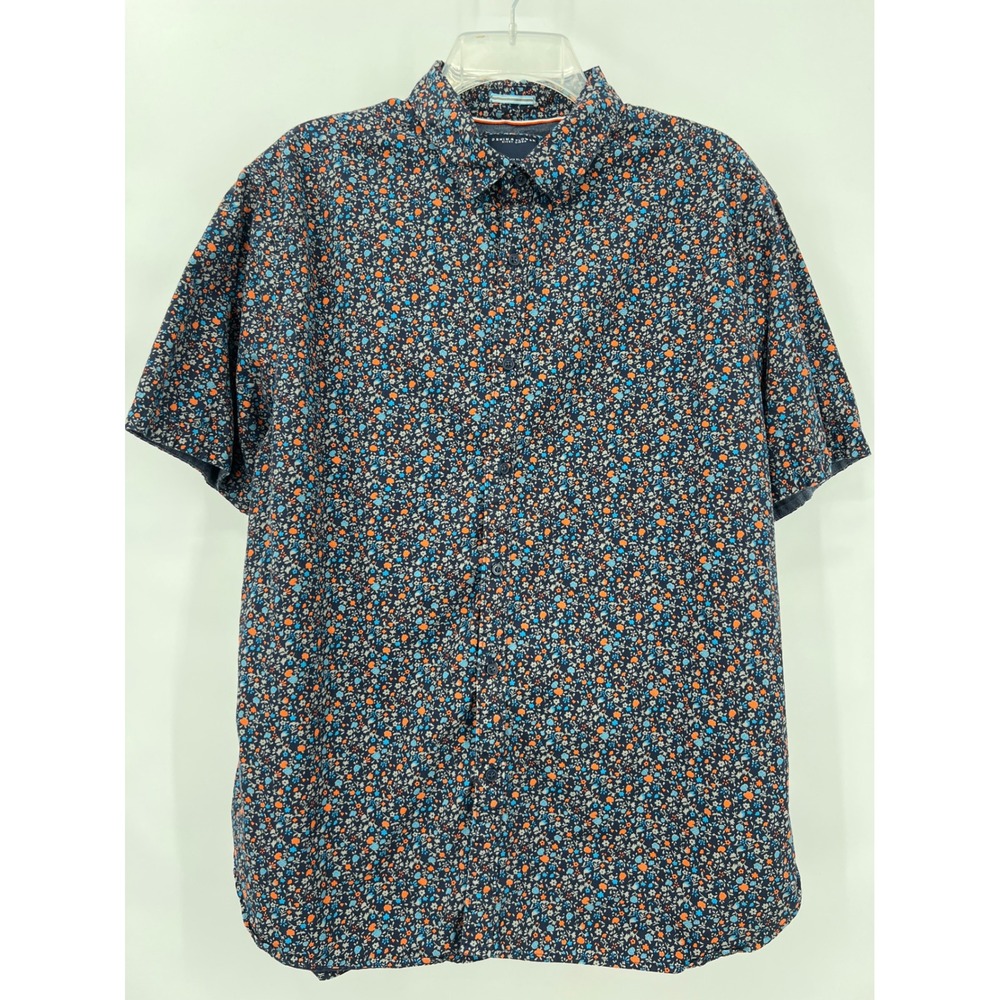 Denim & Flower Rinky Singh Men's XL Micro Floral Blue 100% Cotton All over Print